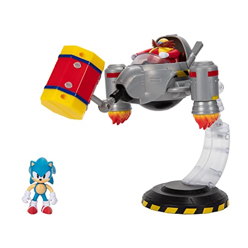 Sonic The Hedgehog Egg Mobile Battle Set With Sonic & Dr. Eggman 2.5 Inch Action Figures, Includes 14 Unique Pieces #TOP1
