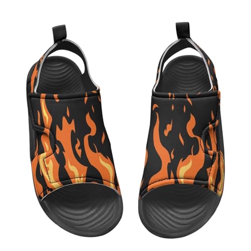 Children's Slip On Sandals Kids Adjustable Athletic Sandals Open Toe Flat Sole Water Shoes for Sports School Play