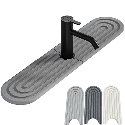 JYEVERC Pedra de secagem instantânea para torneira, tapete de secagem de pedra para pia de cozinha, organizador de lavatório de secagem instantânea, prateleira de secagem rápida para bancada, para