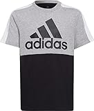 Cuello redondo adidas B CB Logo tee T-Shirt, Boy\'s, Black/Medium Grey Heather/White, 1112