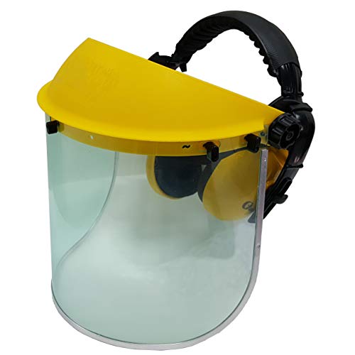 Jasper Browguard Face Shield Clear Visor with Ear Muffs - ANSI Z87.1 CE EN1731