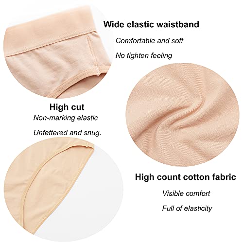 Women's Cotton Underwear Hi Cut Panties for Women Solid Briefs Soft Stretchy Ladies Underpants (5-pack)3