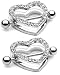 Body Accentz™ Nipple Ring Bars Rhinestone Heart Circle of Love Body Jewelry Pair 14 gauge Sold as pair HO510