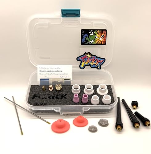 Furick 3/32 Cup Kit for 9/20 Torches (332920KK) 3/32 inch Stubby Consumables Set with Tungsten Gas Lens Collets and Accessories