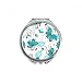Modern Art Aquamarine Flowers s Hand Compact Mirror Round Portable Pocket Glass