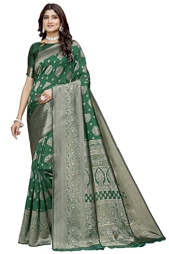 Image of Shasmi Women's Banarasi Saree Pure Kanjivaram Silk Saree Soft new ladies 2025 Design Wear Pattu Sarees Party Sari collections With Blouse Piece for Wedding sadi (PARI-218)