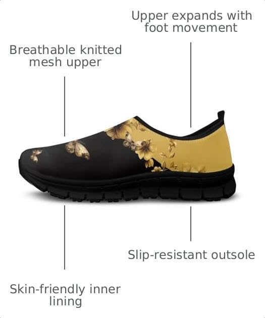 Image of Womens Slip On Walking Shoes Non Slip Loafer Breathable Holiday Travel Shoe Lightweight Casual Low Top Sneakers SizeUS 5.5-11.5