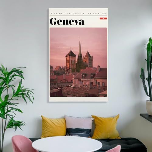 Toile Genève voyage pour créer une ambiance épurée dans votre salle de bain - 6