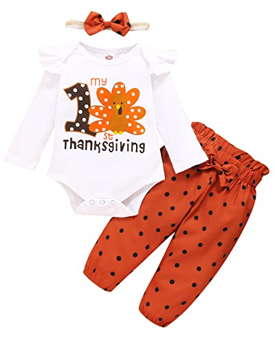 Image of Infant Baby Girl Clothes Newborn Girl Outfit Long Sleeve Romper Pants Set Cute Baby Clothes for Girls Fall/Winter