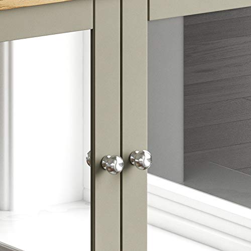Bath Vida Priano Double Door Bathroom Cabinet, Wood, Grey, Mirrored Wall Mounted Storage Furniture - Image 6