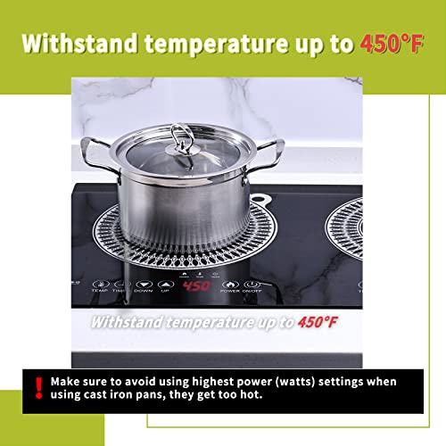 Image of Cook's Aid 2PCS Silicone Induction Cooktop Protector Cover Mat 11 inch(Magnetic) | 230C (450℉) Heat-Resistant Induction Stove Protector | Multifunctional Silicone Mat (Logo CK)