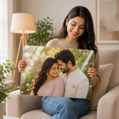 Image of Personalized Photo Frame for Wall | Custom Anniversary & Birthday Gift | HD Glossy, Waterproof 15mm MDF /WPC | A4, A3, Big Sizes (20x14 Landscape)