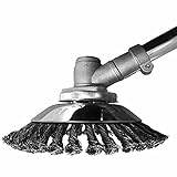  8 Zoll Rasenmäher Trimmer Wildkrautbürste Unkrautbürste Drahtrad Stahlbürste mit 1 \'\' Rundloch für Winkelschleifer Grasschneider mit 3 Muttern Unterlegscheibe Druck für Gartenrasen