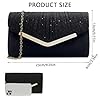 XFSRG Clutch Damen Glitzer Kleine Envelope Tasche Elegant Brauttasche Abendtasche mit Abnehmbarer Kette für Hochzeit Party Abschlussball(Schwarz) #1