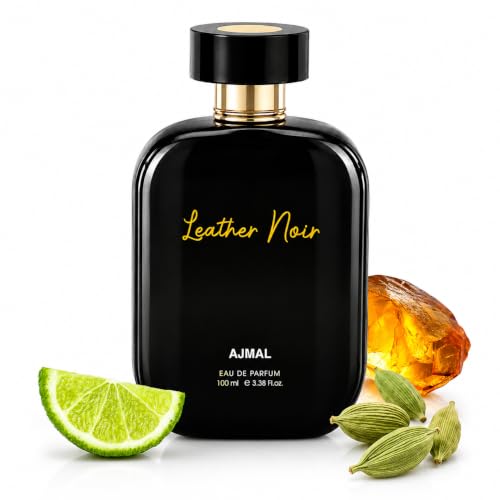 Image of Ajmal Artisan Leather Noir Eau De Parfum for Men | Long-Lasting Luxury Perfume with Bergamot, Cardamom, Leather & Vanilla Notes | Strong Masculine Fragrance | 100ml