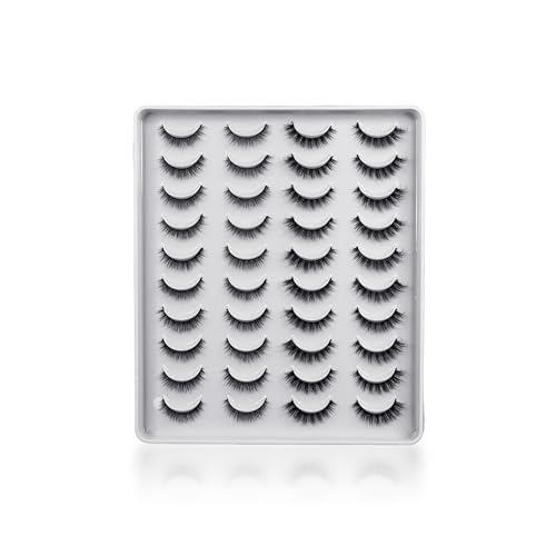 Image of Beauty False Eyelash For Women-Natural & Lightweight Faux Mink Fake Eyelashes /Long Lasting Eye Makeup Lash 5D / Soft & Comfortable Black Reusable Cat Eye Lashes -Fluttery & Wispy (flirt 20)