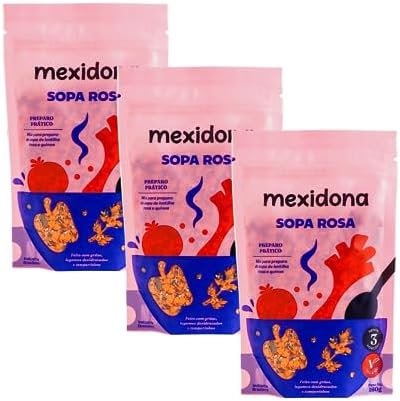 Kit 3 Pacotes de Sopa Rosa de 160g cada - Mexidona