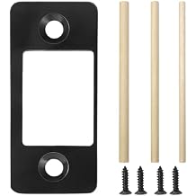 Restorer Strike Plate, Large Hole Frame Striker Narrow Edge Door Plate Fix Dead Bolt Misalignment, Metal Door Plate for Home Door Repair1, Black