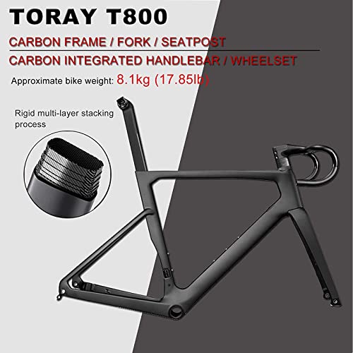 Miniatura 2 de Kabon Bicicleta De Carretera Completa De Carbono, Cuadro De Fibra De Carbono 700c Bicicleta De Carretera Con Freno De Disco R8000 22s Juego De Ruedas De Carbono Para Bicicleta De Carreras