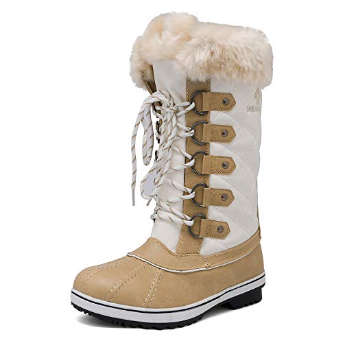 DREAM PAIRS Women's River_1 Mid Calf Waterproof Winter Snow Boots 6 Brown
