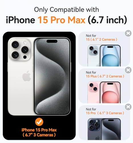 Image of CANSHN Magnetic for iPhone 15 Pro Max Case Clear, Upgraded [Full Camera Protection] [Compatible with Magsafe] Non-Yellowing Protective Shockproof Bumper Phone Case 6.7 inch - Clear