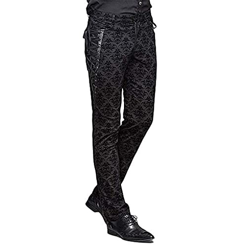 Darkrock Quality Men Cotton Dress Black Pants Victorian Bridal Pants/Black Dress Pants