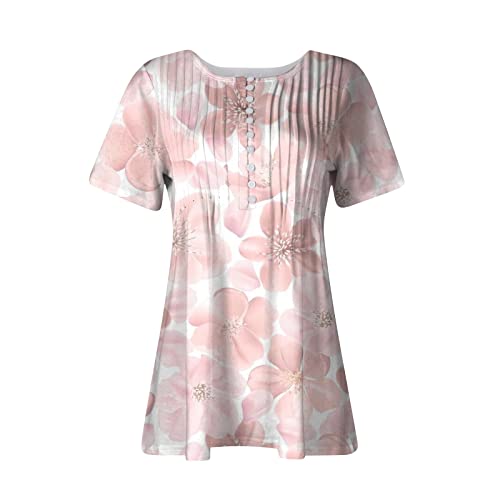 Tshirts Shirts For Women Simply Southern Shirts Women Tshirts Womens T Shirt Long Shirts For Women Graphic T Shirts Cotton T Shirts Women Womens Crew Neck T Shirt Retro Print,1-Pink,Small #TOP1