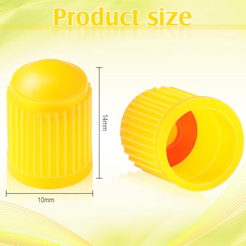 Image of Outus 20 Pack Tyre Valve Dust Caps for Car, Motorbike, Trucks, Bike, Bicycle (Yellow)