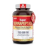 Herba Serrapeptase 120,000 SU - 90 Delayed Capsules | High Potency Proteolytic Enzyme Supplement | Helps Reduce Pain and Swelling | 120000 Units (SPU) | 60mg | Made in Canada