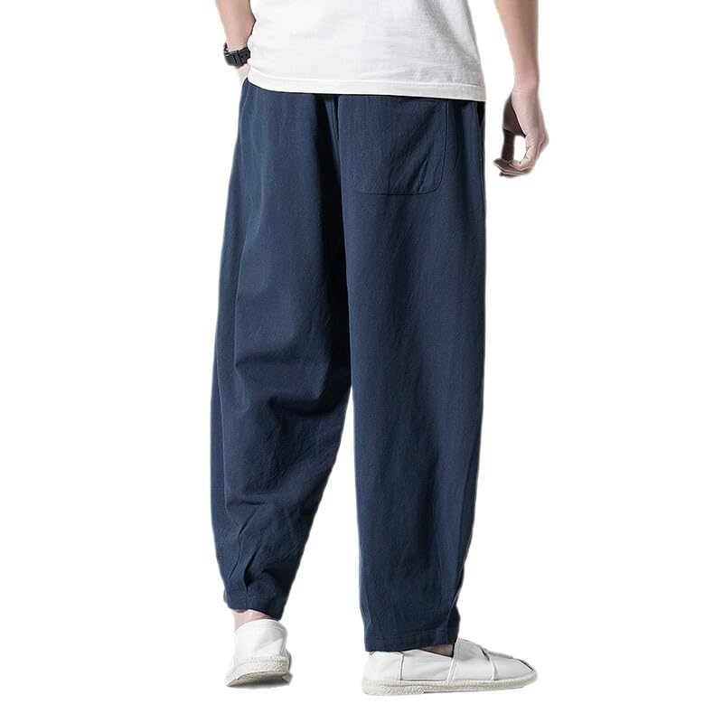 Pantalon long homme été ample et léger à coupe droite large