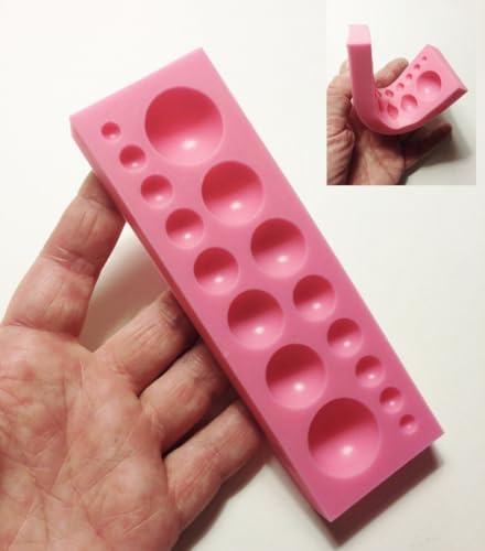 M00512-Pink MOREZMORE Silicone Bead Mold Ball Mold Round Mold Half Sphere Mold for Polymer Clay or Cake