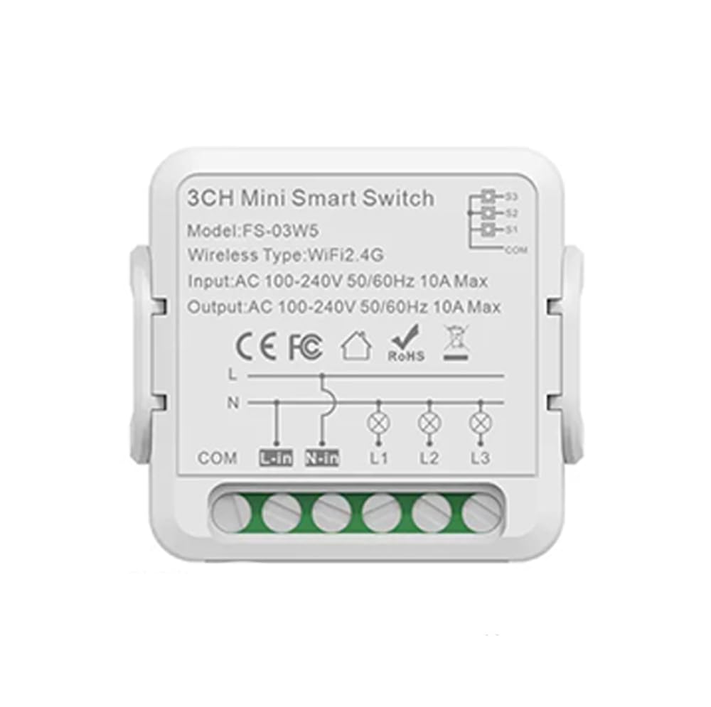 Okos3 Gang WiFi Smart Light Switch Breaker Hidden DIY Module Okos Smart APP Remote Control Compatible with Alexa Echo Google Home