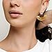 House of Hunter Chunky Gold Vintage Statement Earrings with Brown Stones – Bold Retro Fashion Jewelry for Women