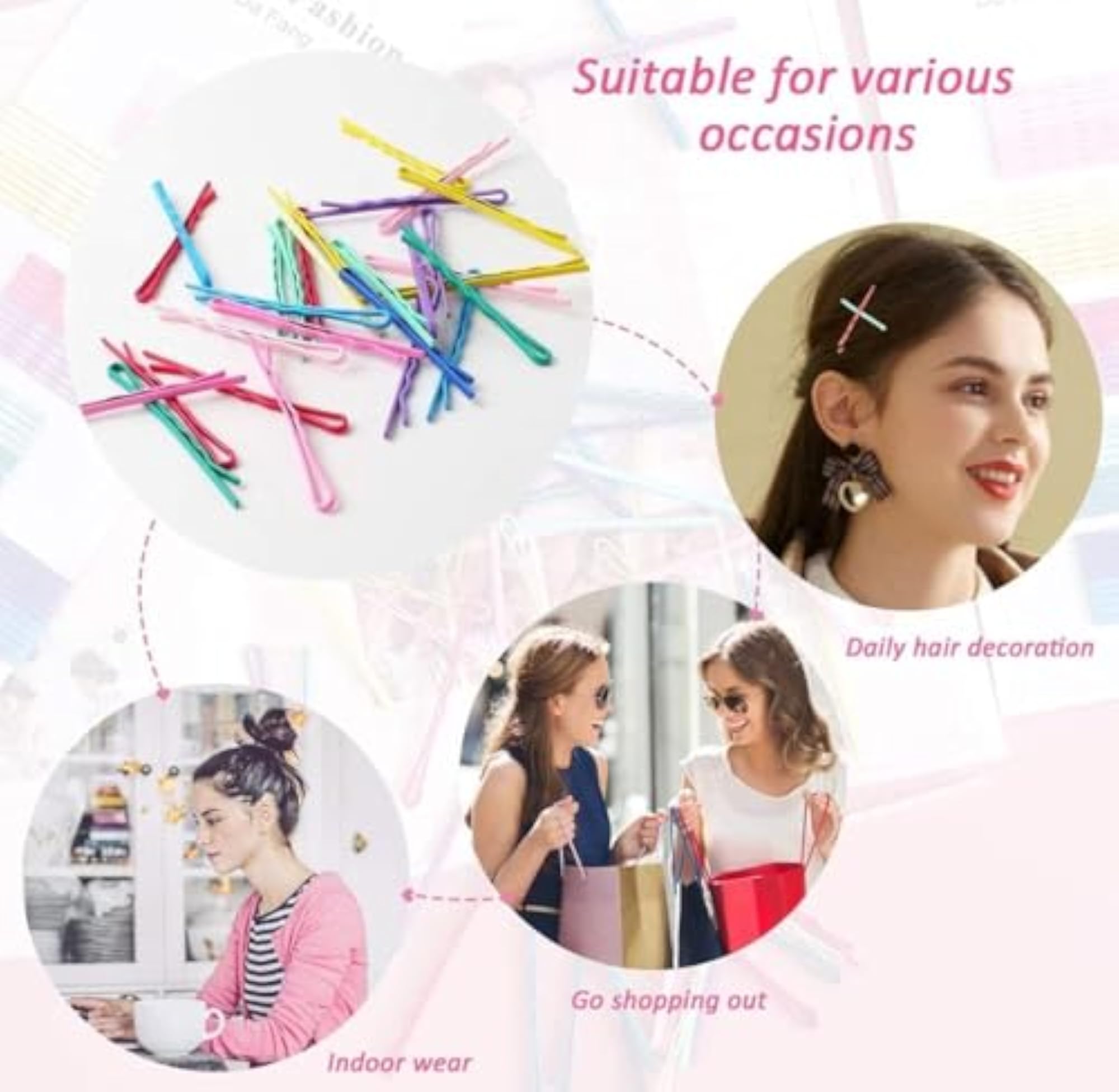 Multicolor Hair Clips for Women, Pack of 35