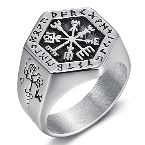 JKLDZ Anello Vegvisir in Acciaio Inossidabile