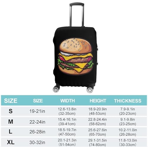 Cheeseburger Hamburger Burger Funny Food Luggage Cover Suitcase Protector Travel Baggage Covers for Men Women S2