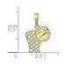 Jewels By Lux 10K Yellow Gold Basketball Hoop And Ball Penda Pendant