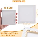 JMIATRY 30PCS Mini Canvas 4x4IN Mini Canvases for Painting Mini Canvas Bulk | 100% Cotton, Canvas Bulk Set 10X10CM, Profile Small Square Canvases For Oil, Acrylic Drawing, Gouache Painting, and Crafts