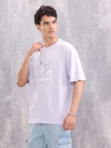Image of WROGN Men's Cotton T-Shirt | Graphic Print | Oversized Fit