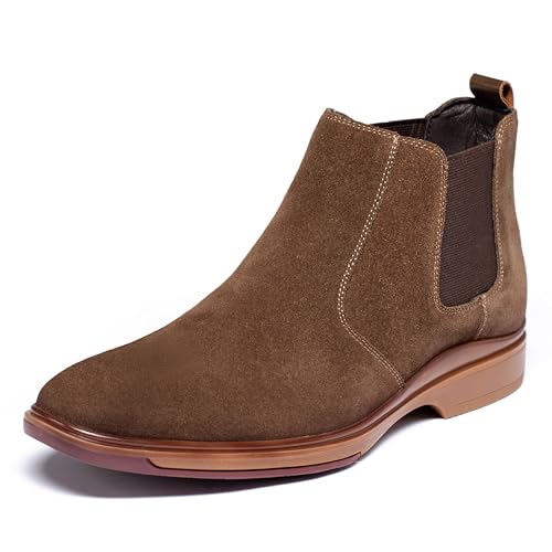 Image of ArcBrothers Men's Chelsea Boots, Relaxed Fit Roomy Toe Box Design, Premium Leather Slip-on Ankle Boots, All-Day Comfort