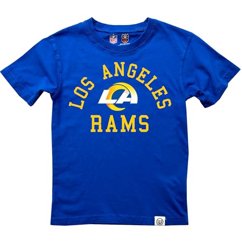 Wes and Willy NFL Kids Short Sleeve Organic Cotton Tee Shirt Los Angeles Rams Rams Royal 4