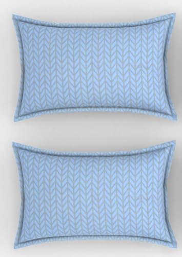 Image of King Size Microfibre Decorative Pillow Covers, Navy Blue Multicolour Heart Print-50 cm x 75 cm