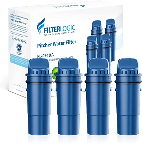 Filterlogic Nsf Certified Pitcher Water Filter, Replacement For Pur® Pitchers And Dispensers Ppt700W, Cr-1100C And Ppf951K Water Filter (Pack Of 4) (Package May Vary) #TOP13