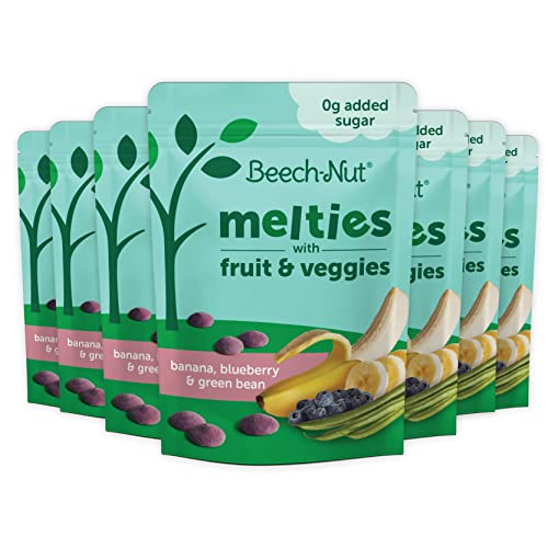 ★Beech-Nut Baby & Toddler Snack Melts, Banana Blueberry Green Bean, 1oz, 7 Pouches