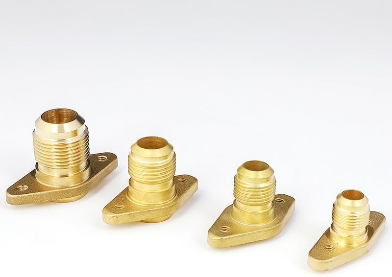 1PC Brass Air Conditioner Forged Imperial Male Thread to Welding Flange base Valve Flare Connecting Pipe Fitting Adapeter (Size : 9.52mm)