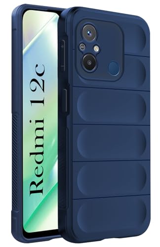 Image of Jkobi Back Cover Case for Xiaomi Redmi 12C (Matte Liquid Silicone | Micro-Fiber Cloth Inside | Camera Protection | Shockproof | Blue)