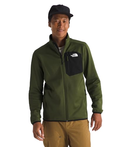 Image of THE NORTH FACE Men's Crest Full Zip Jacket | Water Repellent Fleece Coat, Double Layer Stand Collar & Zip Hand Pockets
