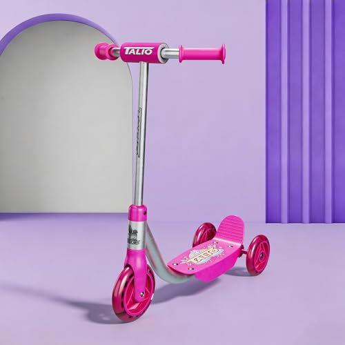 Image of TALIO Kids Kick Scooter for 2-5 Years Boys Girls, 3 Wheels with 4-Adjustable Heights, BIS Certified, Pink | Capacity 30kg (GK-105 /02)
