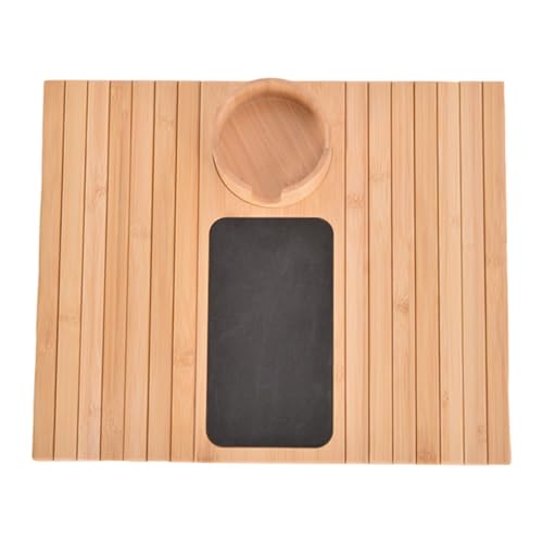 Bandeja de portátil de madera con base antideslizante y brazo ajustable para sofá 2