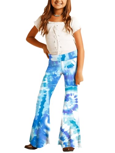Image of Deerose Girls Halloween Hippie Bell Bottom Pants High Waist Flare Pants 5-14 Years
